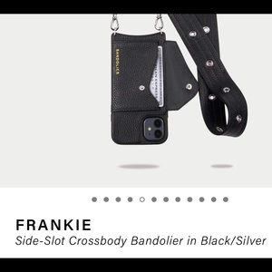 Bandolier iPhone 12 mini phone case - black with card holder